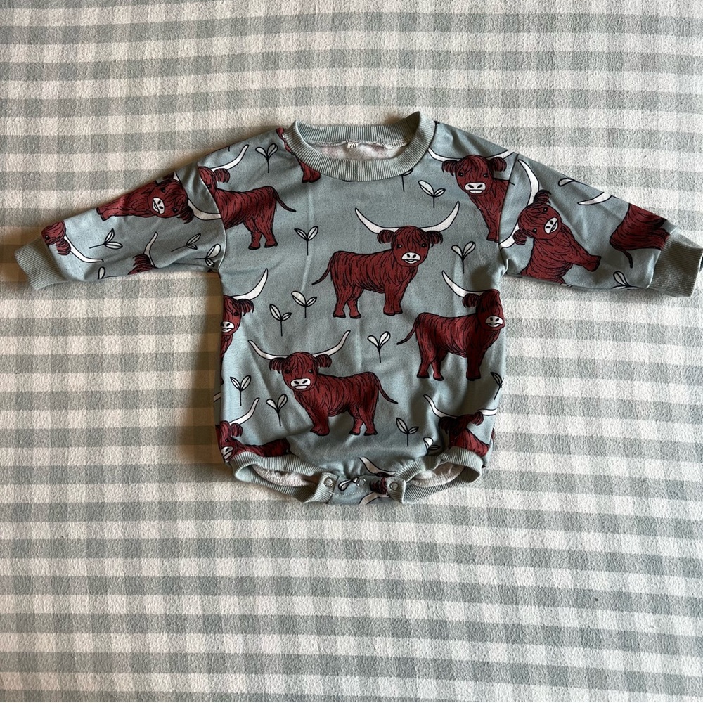 Highland Cow Baby Puffy Onesie